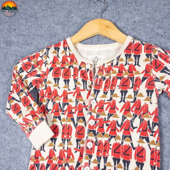 Arborist One-Piece Sleepwear Red White Cotton Blend Mountie Baby Size 2-3M - Picture 3 of 9